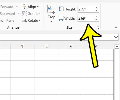 how to specify image height and width in excel