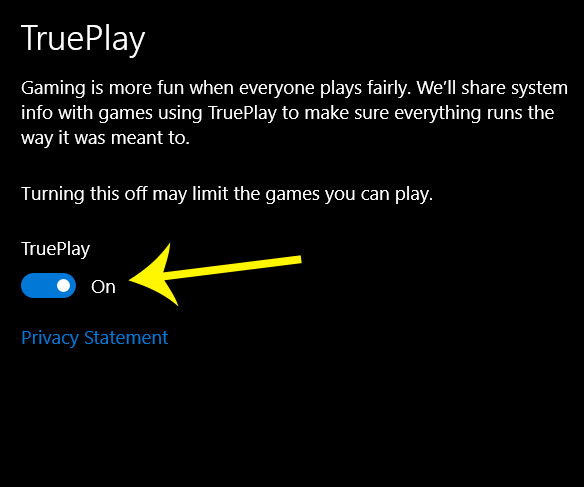 how to enable or disable trueplay in windows 10