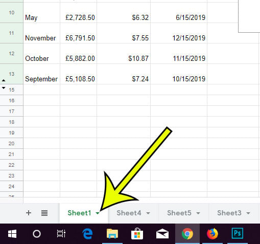 locate the worksheet tab to rename