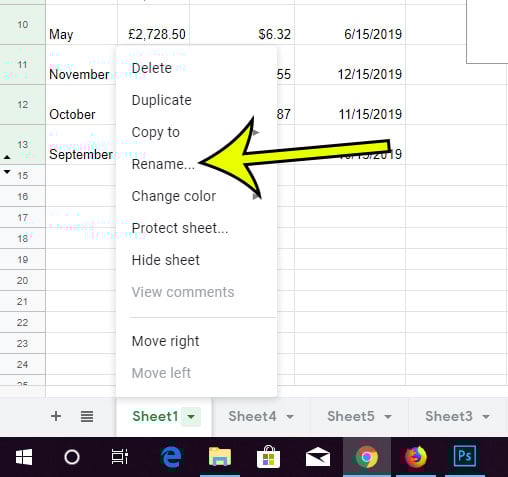 how to rename a worksheet tab in google sheets