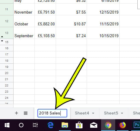 how to change the name of a tab in google sheets