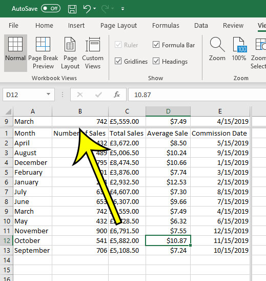 how to freeze a middle row in excel