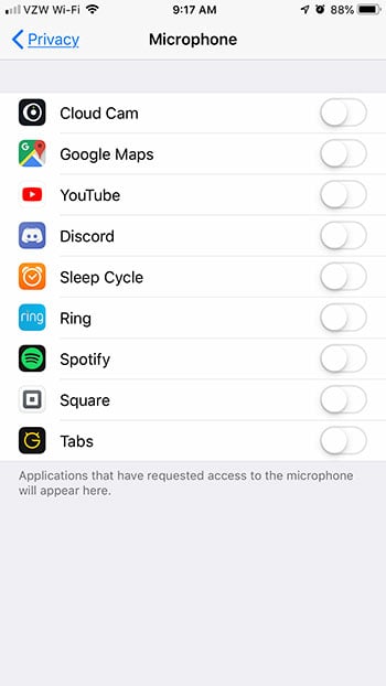 how to turn off the microphone on an iphone 7