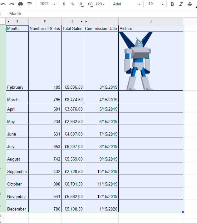 select the cells with borders