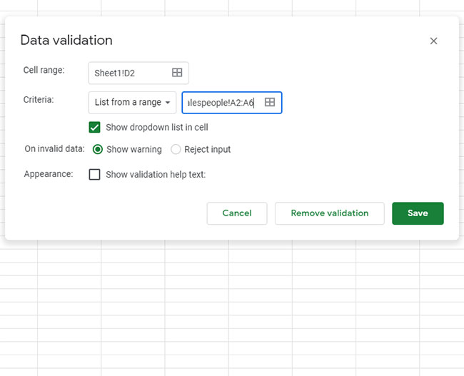how to create a Google Sheets drop down