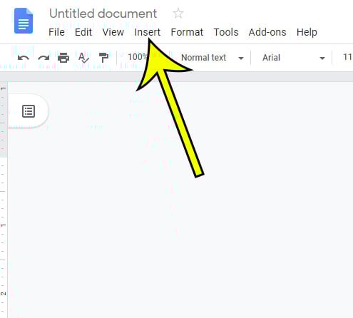 click the Insert tab