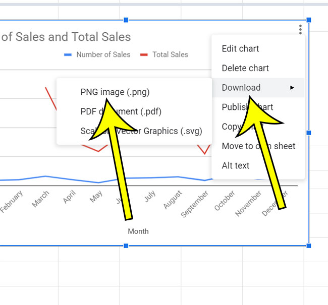 how to download a Google Sheets chart as a png image