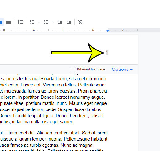 how to delete page numbers in Google Docs