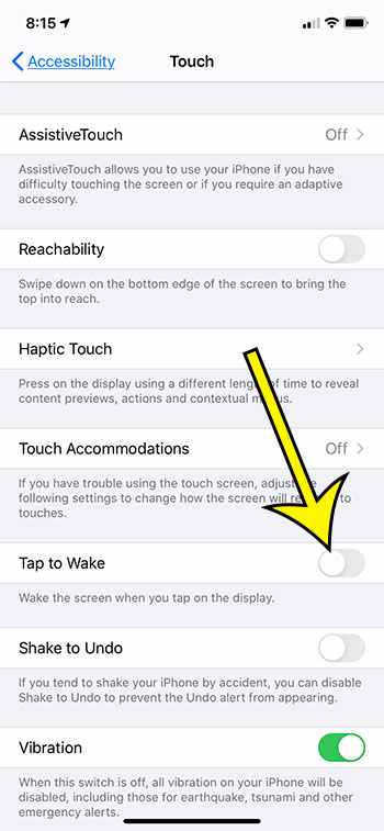 how to turn off Tap to Wake on an iPhone 11