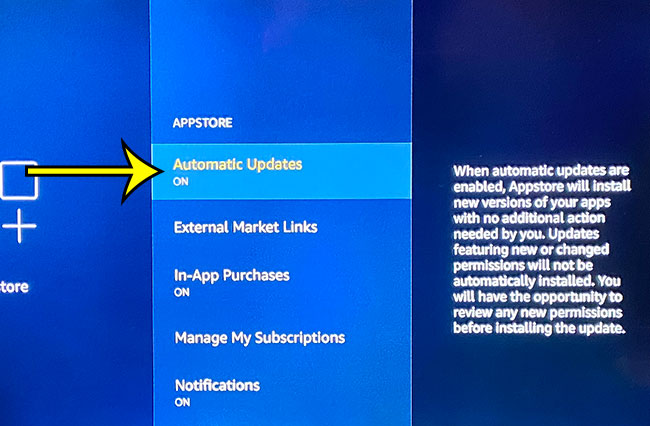 how to enable automatic updates on the Amazon Fire TV Stick