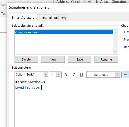 how to set up a signature in Outlook