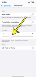 how to change the iPhone 11 audio balance