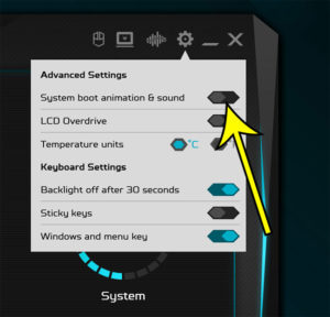 how to turn off the Acer Predator boot sound