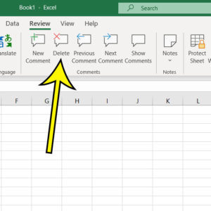 how to delete a comment in Excel