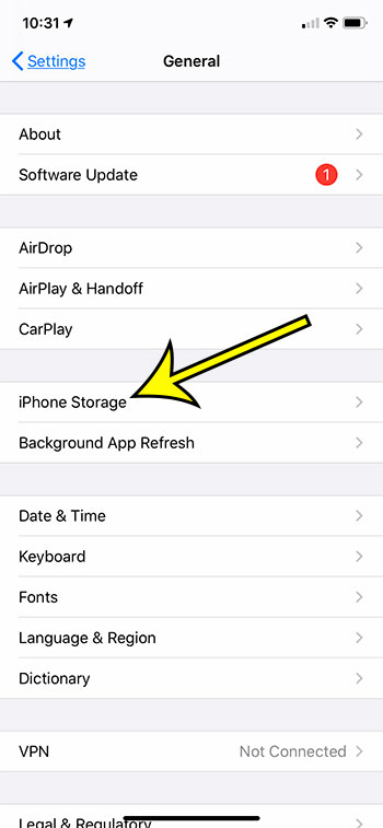 open iPhone Storage