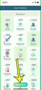 how to transfer more than one Pokemon in Pokemon Go