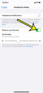 how to set maximum decibel level for iPhone headphones