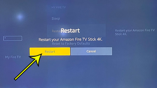 how to restart an Amazon Firestick