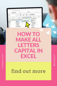 how to make all letters capital in Excel