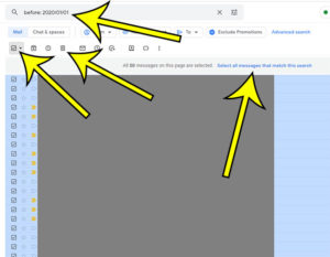 how to delete more than one email at a time in Gmail