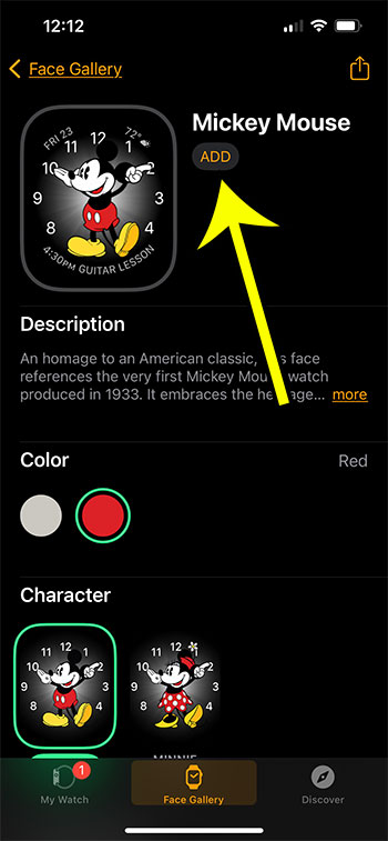 how to use the Apple Watch Mickey Mouse face