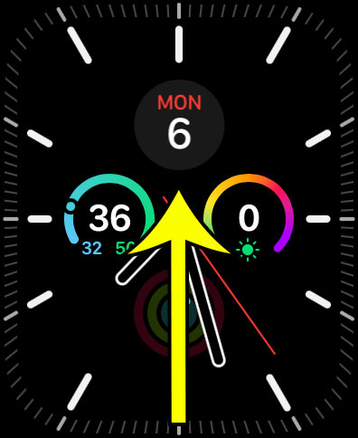 open the Apple Watch control center