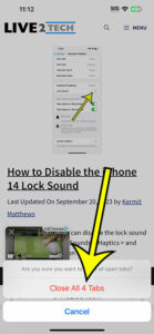 how to close all Safari tabs on iPhone 14