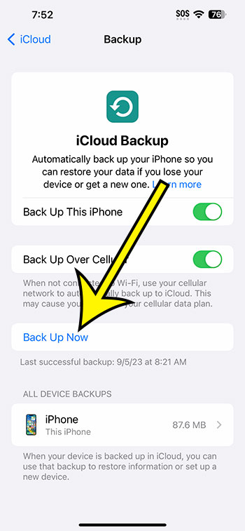 how to create an iPhone 14 iCloud backup