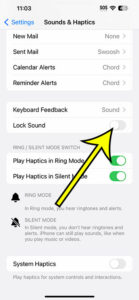 how to disable iPhone 14 lock sound
