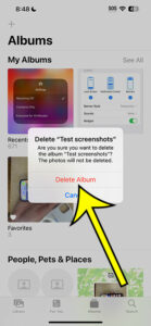 how to get rid of an iPhone 14 photo album